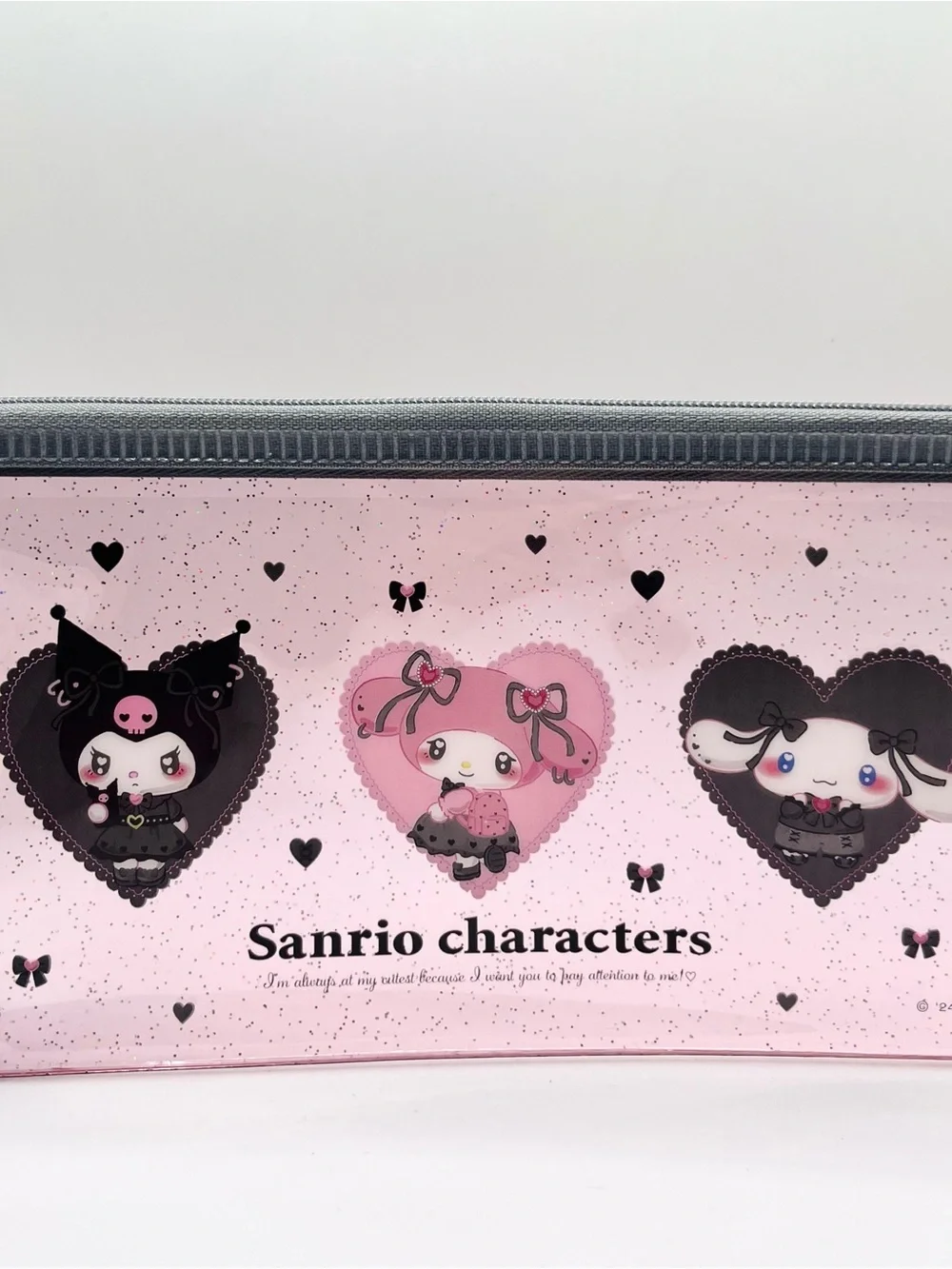 Sanrio Pink and Black Character Heart Pouch